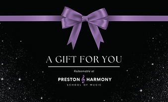 Music gift card front give the gift of music for any occasions