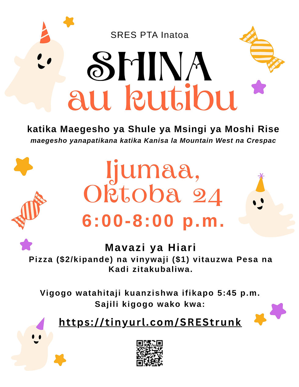 (Swahili) Trunk or Treat Flyer