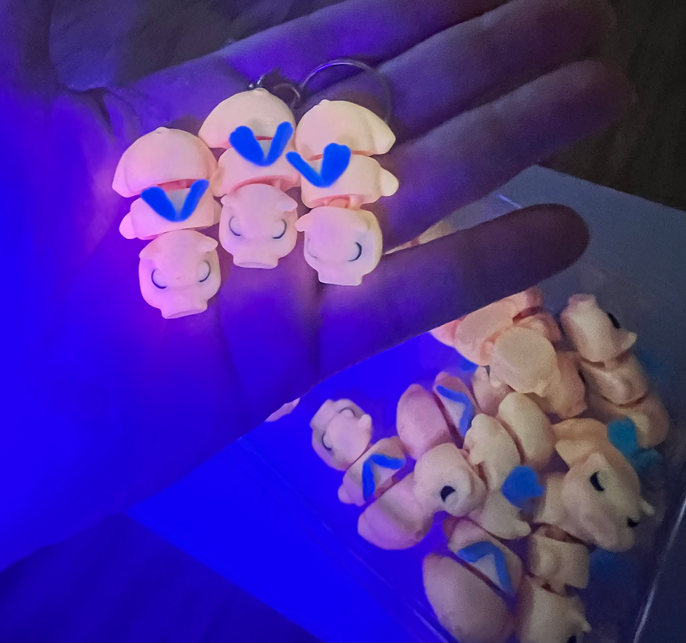 Flying Glow Pig Keychains!