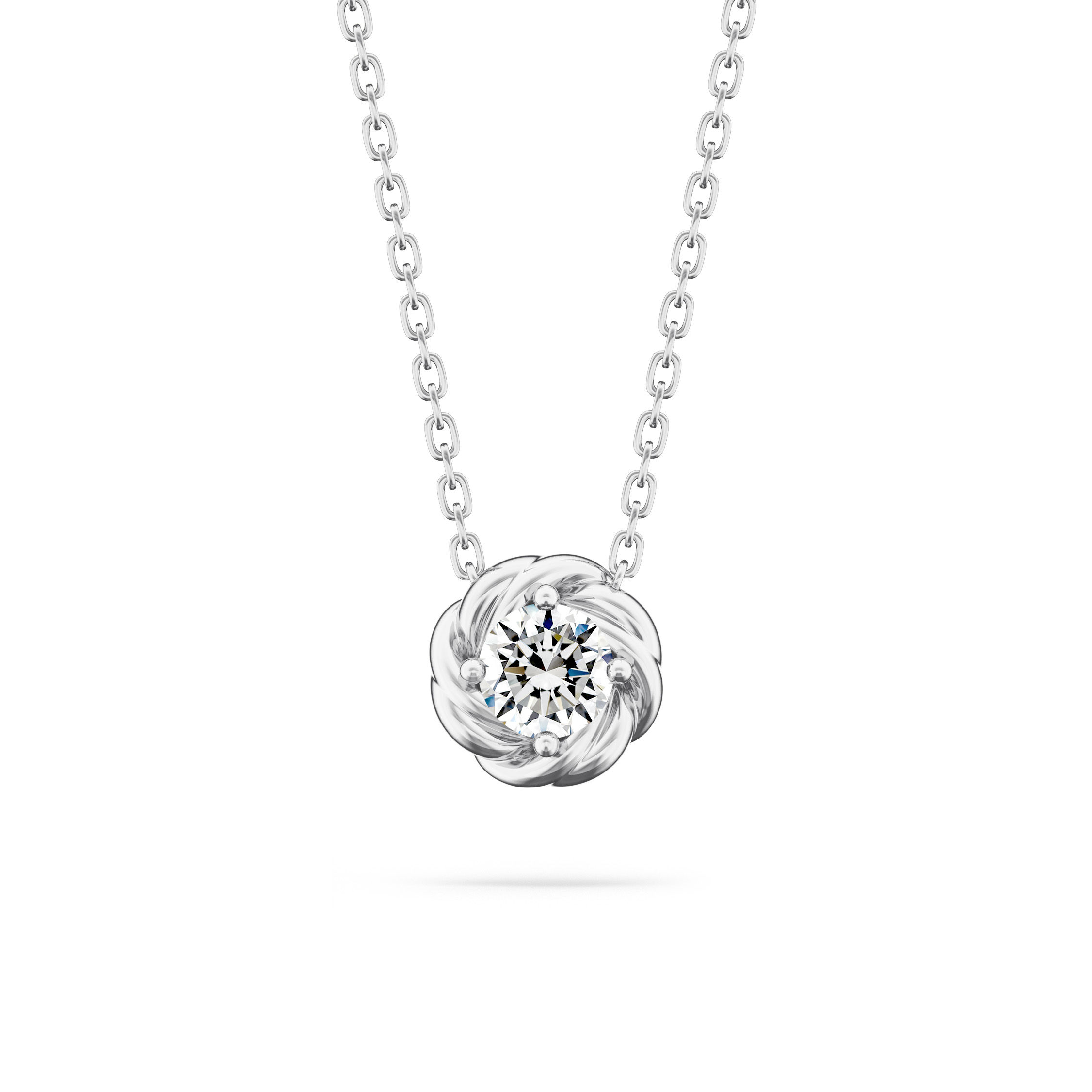 4 Prong Soliaire Diamond Knot Pendant