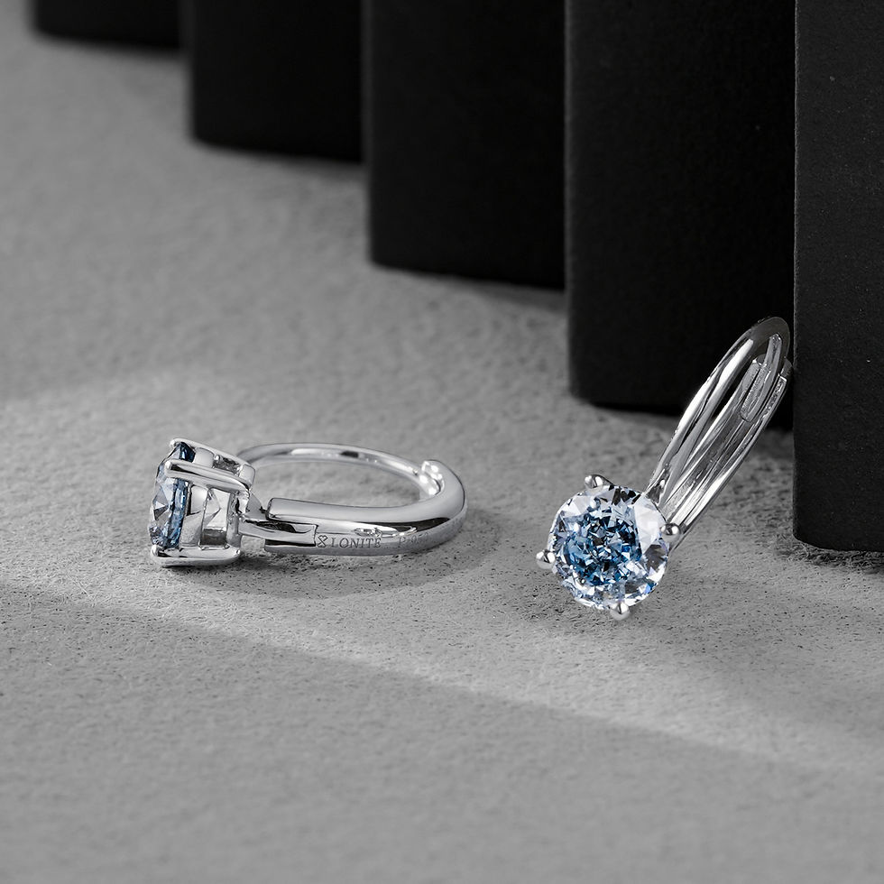 Thumbnail: Martini Setting Solitaire Diamond Stud Earrings
