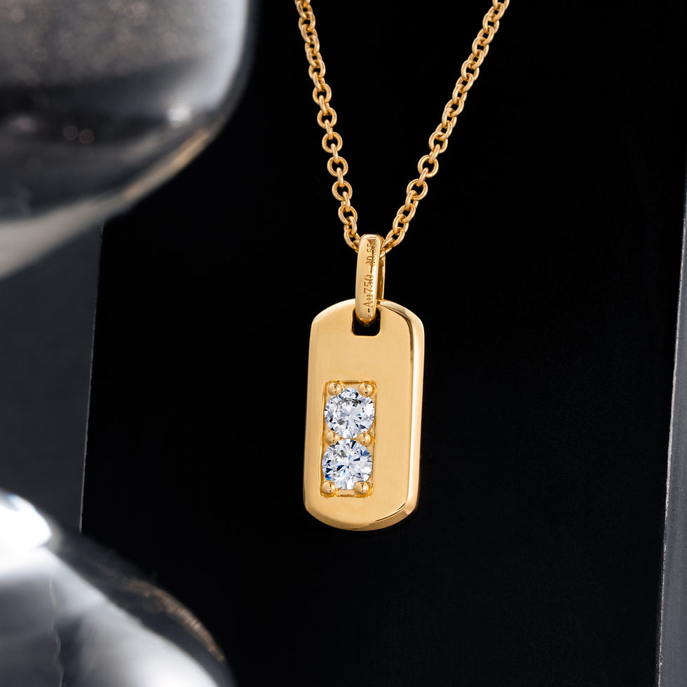 Miniaturbild: Zwei-Diamant-Hundemarke-Anhänger