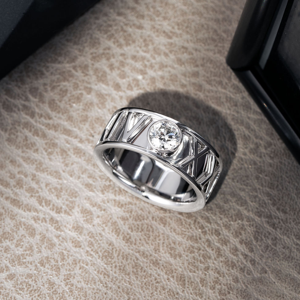 Thumbnail: Roman Numeral Wide Memorial Ring