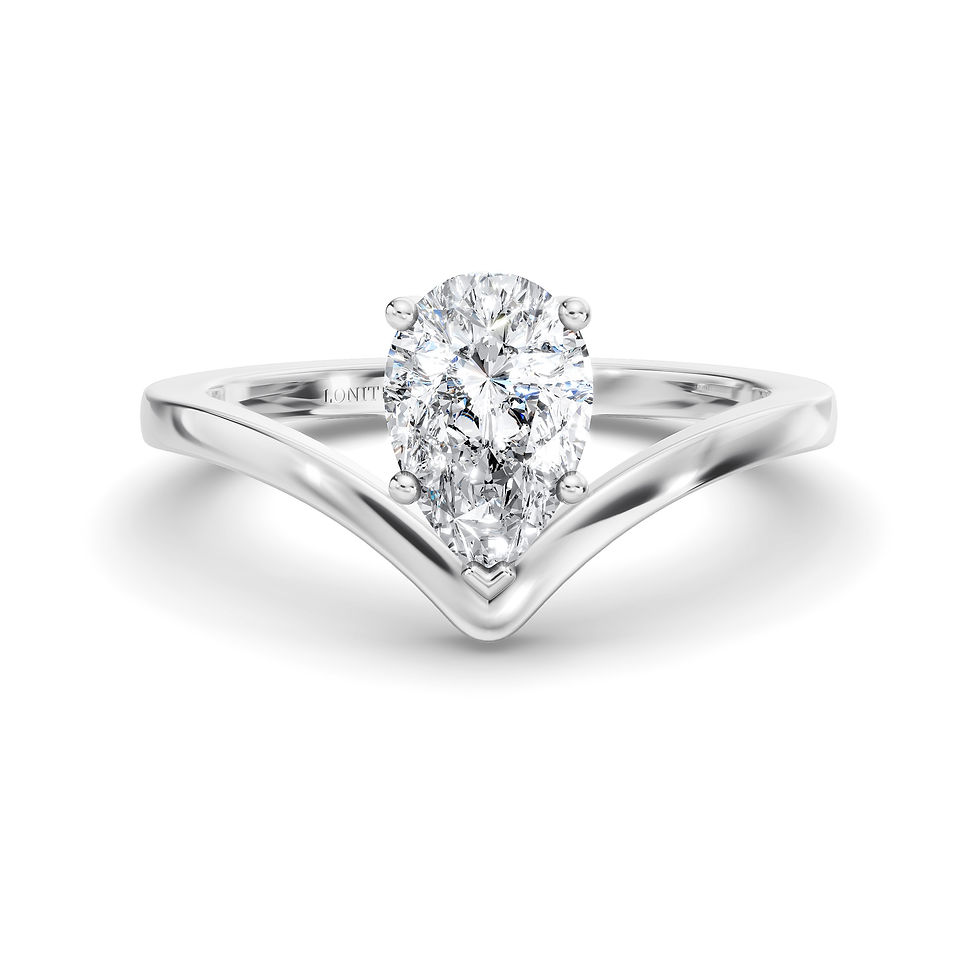 Miniaturbild: Solitär-Diamantring mit V-förmiger Ringschiene