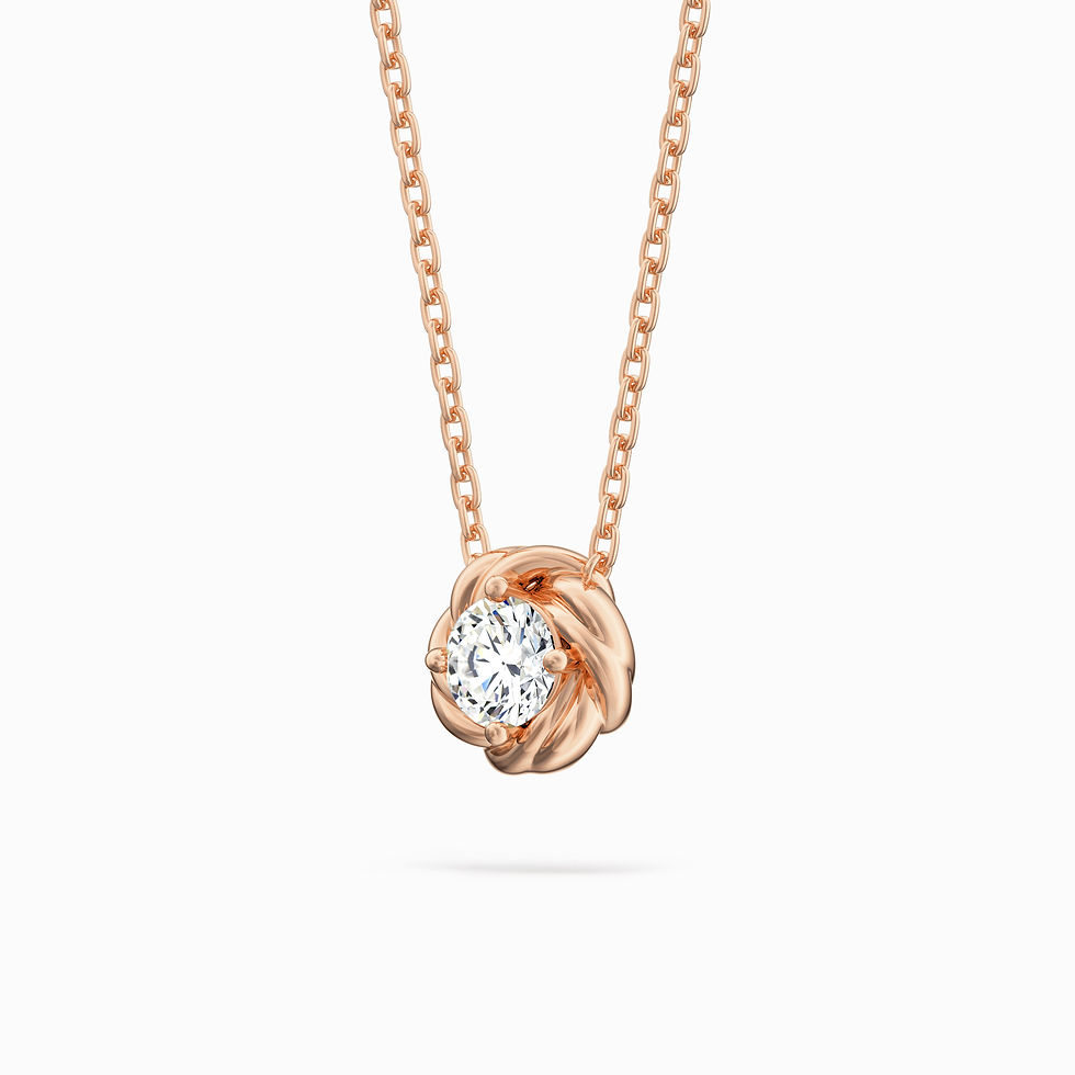 Miniature : Pendentif nœud avec diamant solitaire à 4 griffes