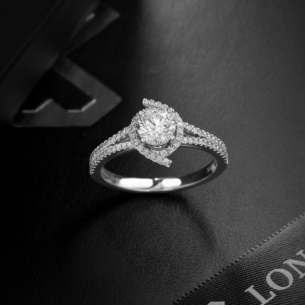 Thumbnail: Pavé Split Shank Double Arcs Halo Diamond Ring
