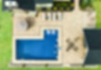 Aerial Shot of pool and paver pool deck in Delmar NY