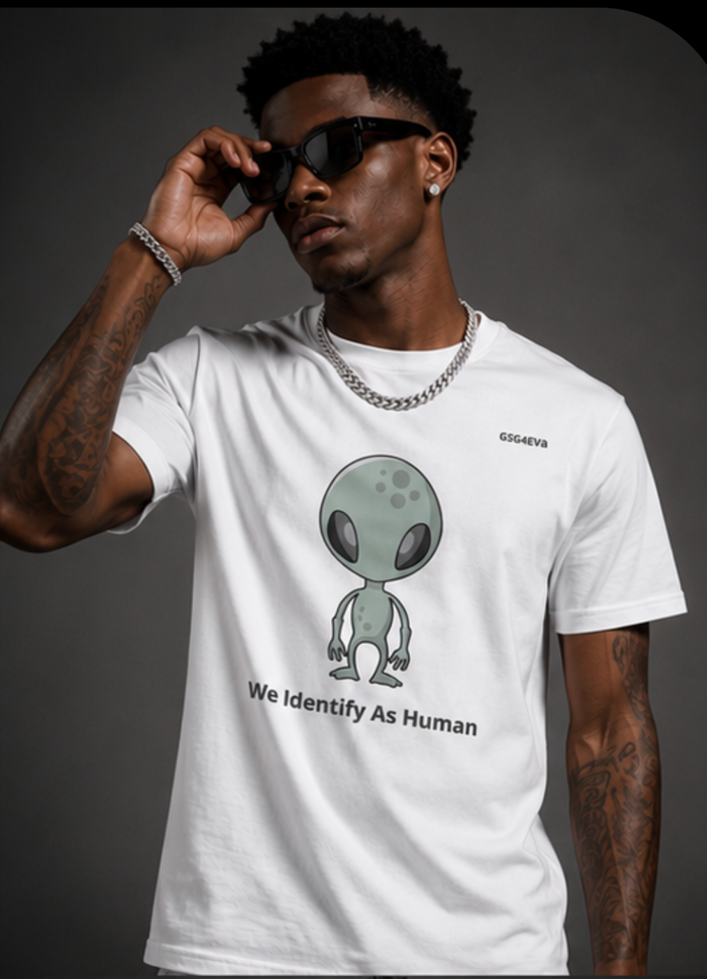 Identify as Human Unisex organic cotton t-shirt