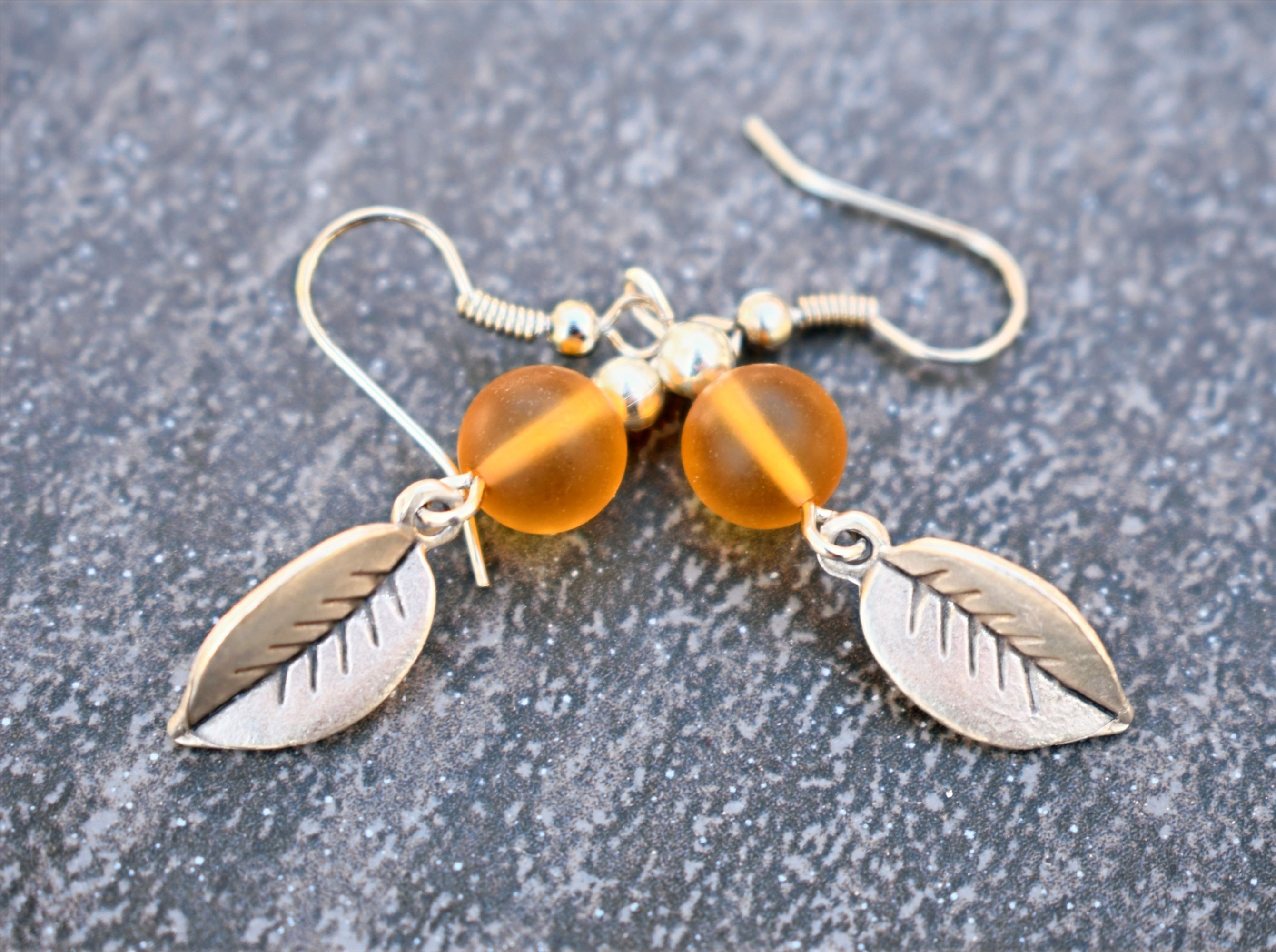 Yellow Earring with Leaf