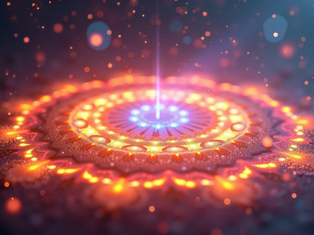 Chakra energy wheel glowing with vibrant colours