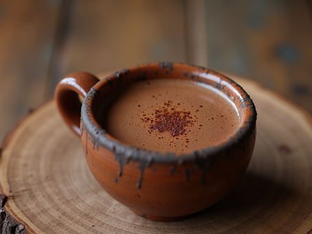 Ceremonial cacao cup with natural ingredients