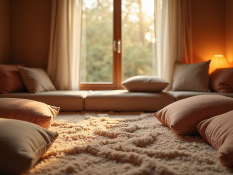 Workshop space prepared for hypnosis session