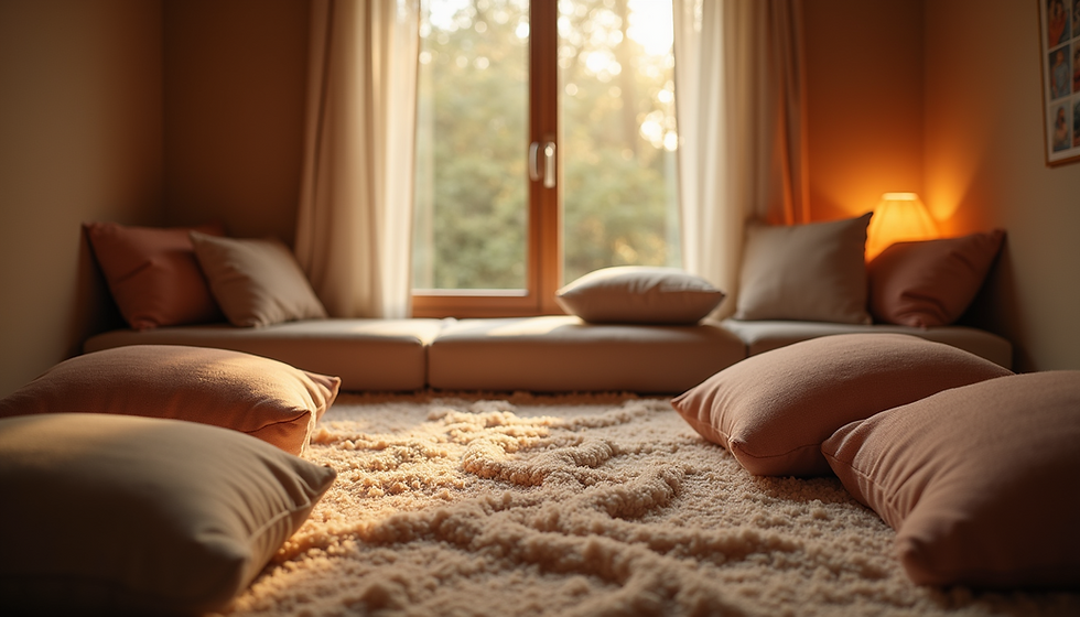 Workshop space prepared for hypnosis session