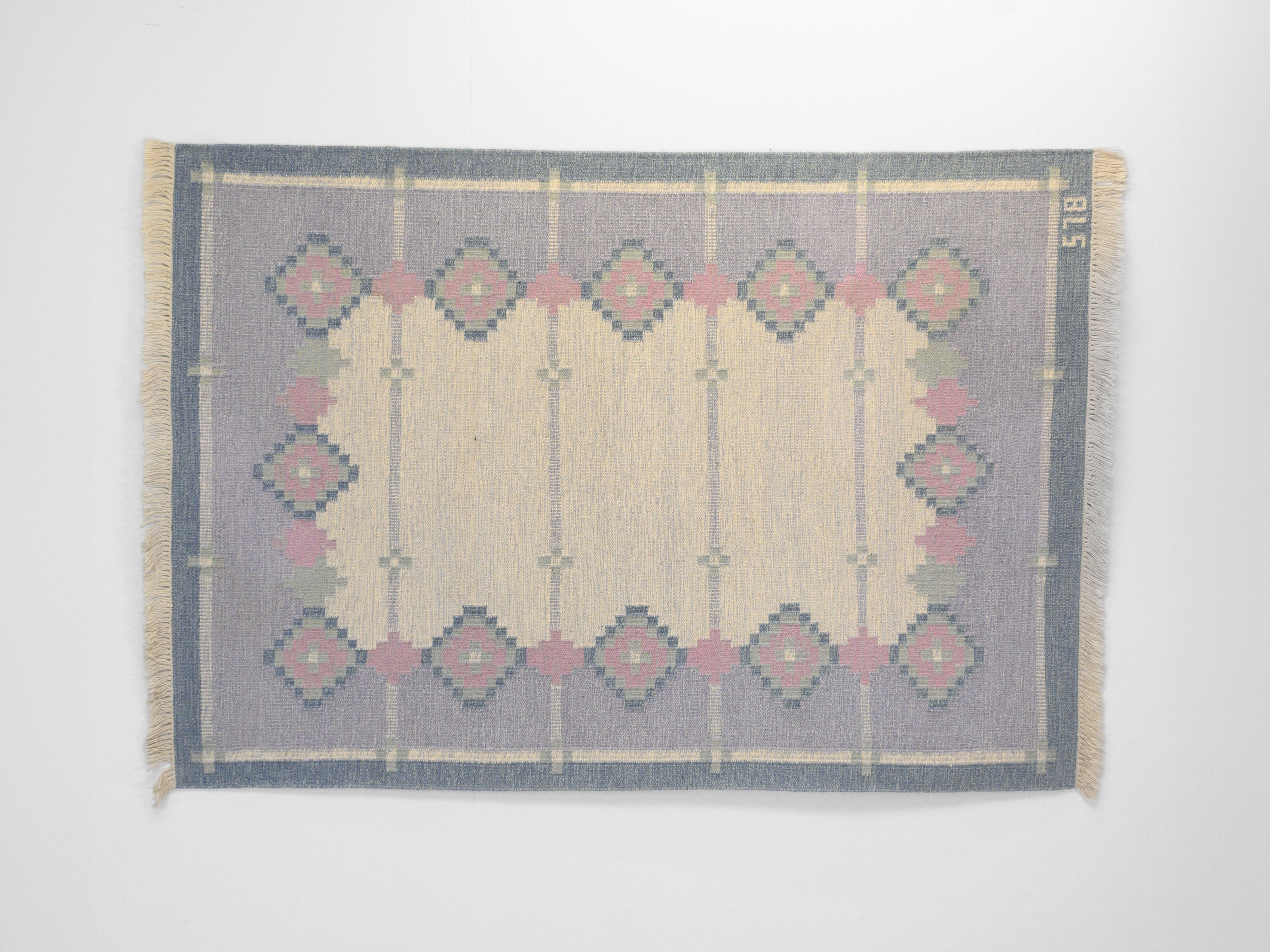Mid-Century Swedish Carpet Signed BLS
