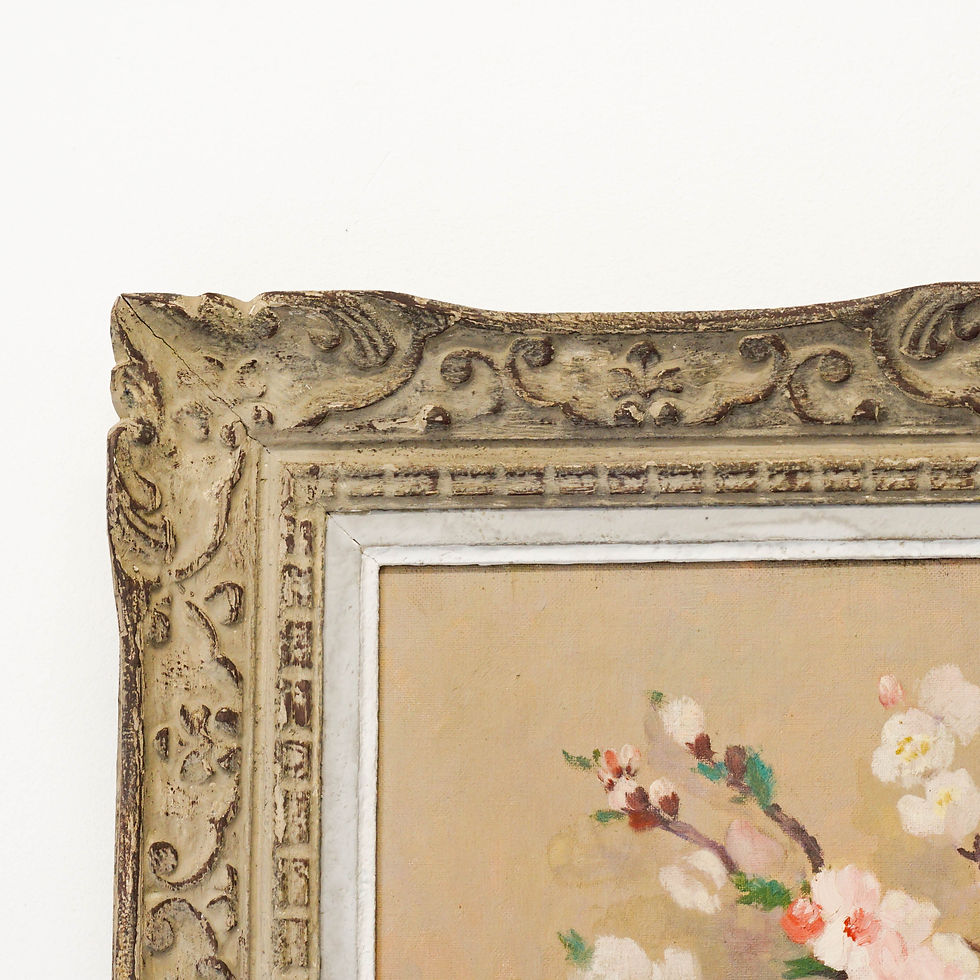 Thumbnail: Still Life Oil of Almond Blossom in Glass Vase