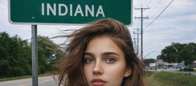 Jamie Poole standing outside Anderson, Indiana, named for her mother's ancestor