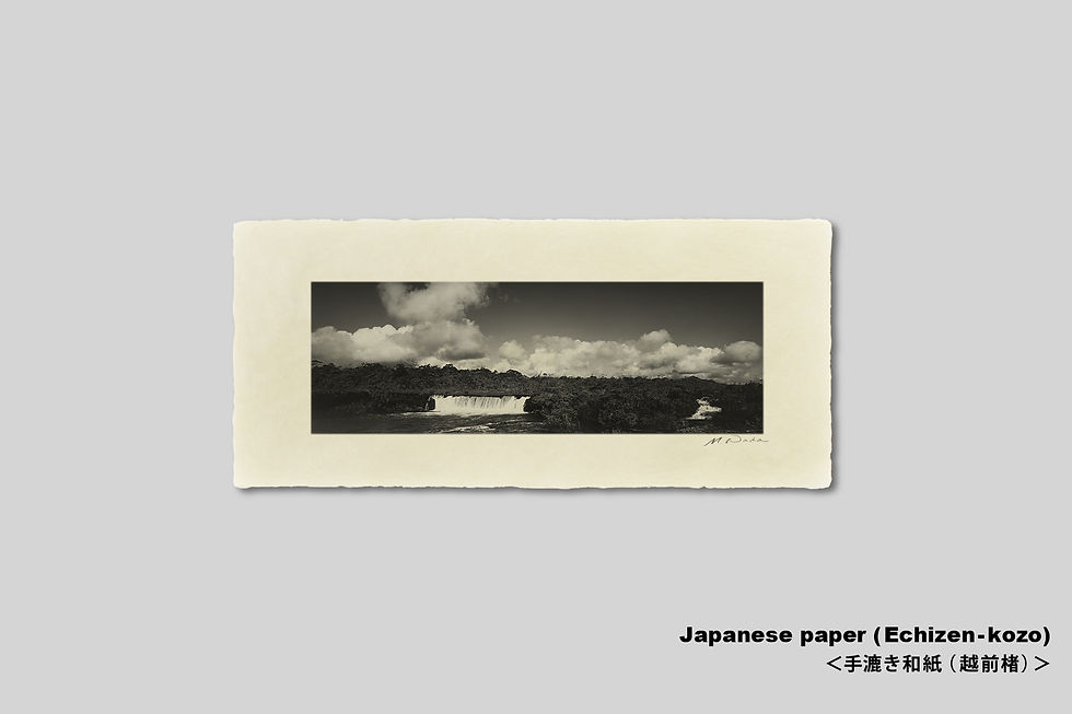 サムネイル： 写真,滝,ニューカレドニア,インテリアフォト,モノクロ,リゾート,南の島,南国,アート,ギャラリー,IGREBOW,写真販売,横長,額入り,額装,額縁,おしゃれ,プレゼント,手漉き和紙,和モダン,和室
