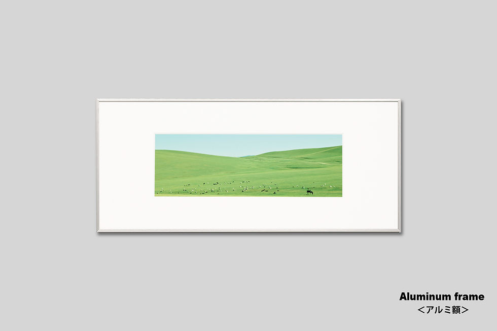 サムネイル： 写真,モンゴル,草原,インテリア,おしゃれ,手漉き和紙,アート,ギャラリー,IGREBOW,写真販売,額入り,大地,空,横長,額装,額縁,和モダン,和室,プレゼント