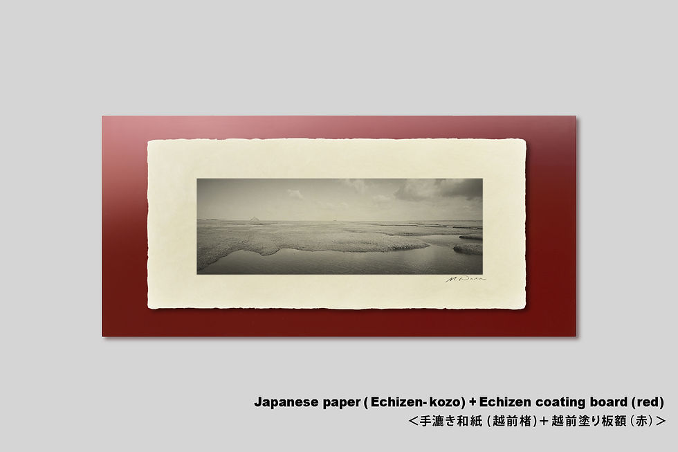 サムネイル： 写真,フランス,インテリアフォト,モノクロ,モンサンミッシェル,のどかな風景,湿原,アート,ギャラリー,IGREBOW,写真販売,額入り,額装,額縁,おしゃれ,プレゼント,手漉き和紙,和モダン,和室