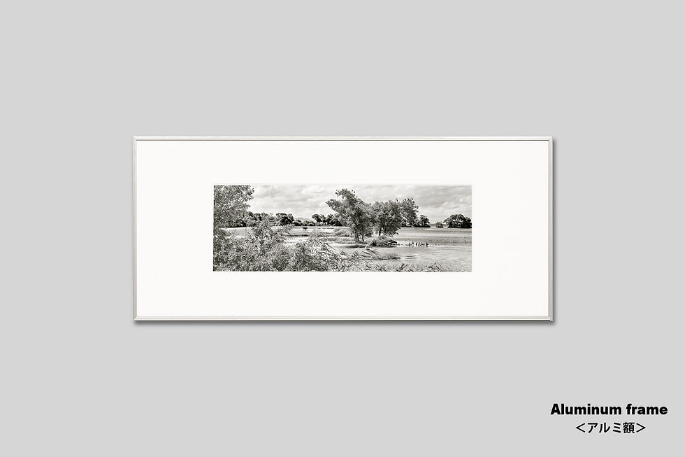 サムネイル： 写真,琵琶湖,湖,インテリア,手漉き和紙,アート,IGREBOW,インテリアフォト,額入り,額装,オリジナルプリント,モノクロ,横長,和モダン,和室,フレーム,おしゃれ,プレゼント,写真販売,壁掛け,壁飾り