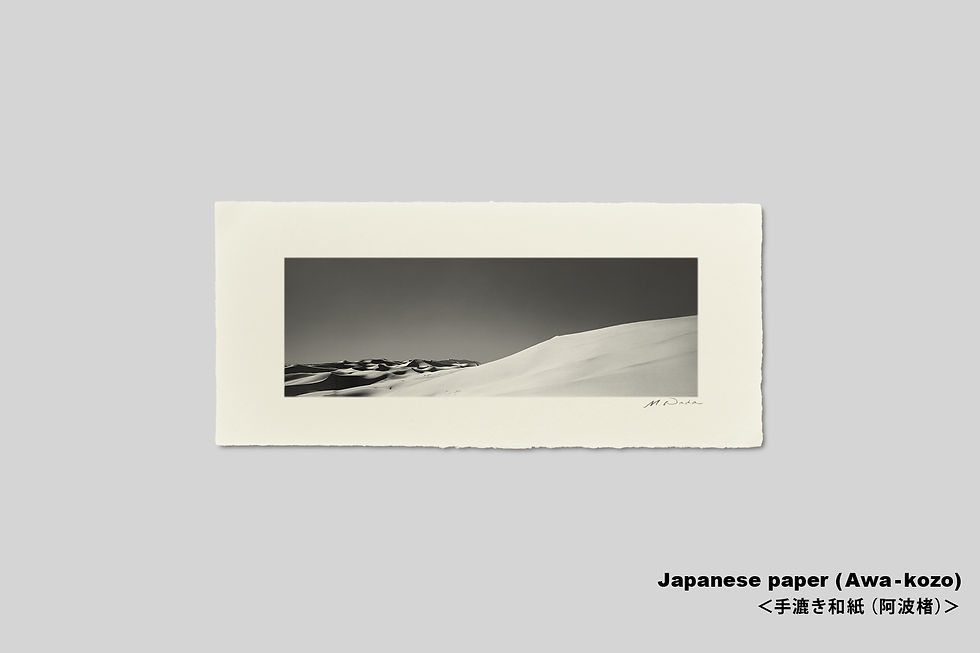 サムネイル： 写真,モンゴル,ゴビ砂漠,インテリア,モノクロ,風景,砂丘,大地,アート,ギャラリー,IGREBOW,写真販売,横長,額入り,額装,額縁,おしゃれ,プレゼント,手漉き和紙,和モダン,和室,新築祝い,ギフト