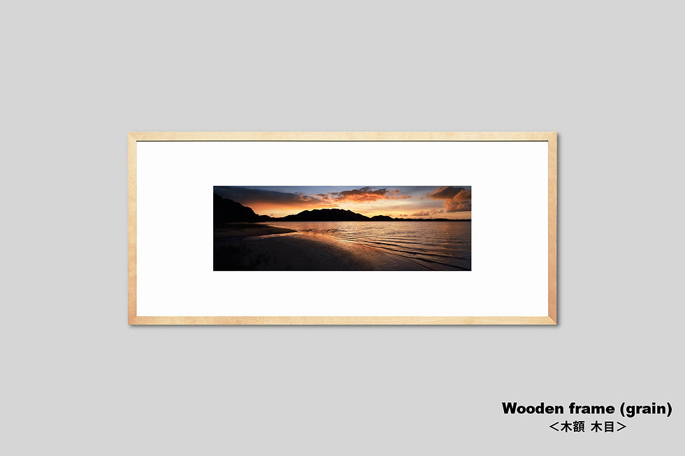 サムネイル： 写真,沖縄,石垣島,海の写真,裏川平,夕暮れ,IGREBOW,GallerySB,夏空,ビーチ,砂浜,横長,額入り,インテリアフォト,アート,オリジナルプリント,壁掛け