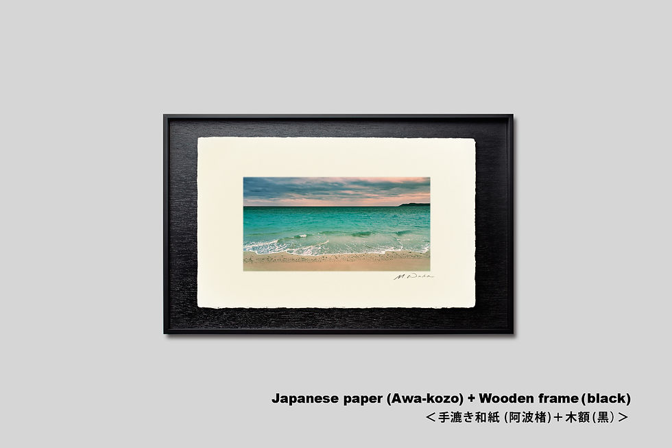 サムネイル： 写真,沖縄,海,アート,インテリア,IGREBOW,宮古島,ビーチ,砂浜,浜辺,海辺,波打ち際,リゾート,南の島,南国,手漉き和紙,ギャラリー,写真販売,額入り,和モダン,和室,額装,額縁,プレゼント