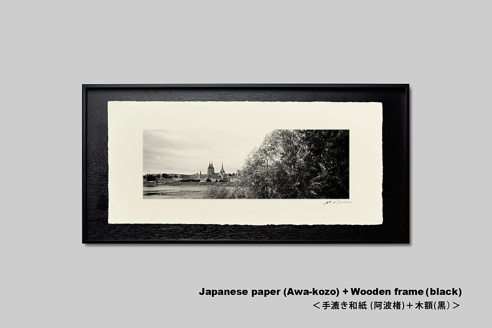 サムネイル： 写真,フランス,インテリアフォト,モノクロ,風景,ロワール川,街並み,アート,ギャラリー,IGREBOW,写真販売,額入り,額装,額縁,おしゃれ,プレゼント,手漉き和紙,和モダン,和室