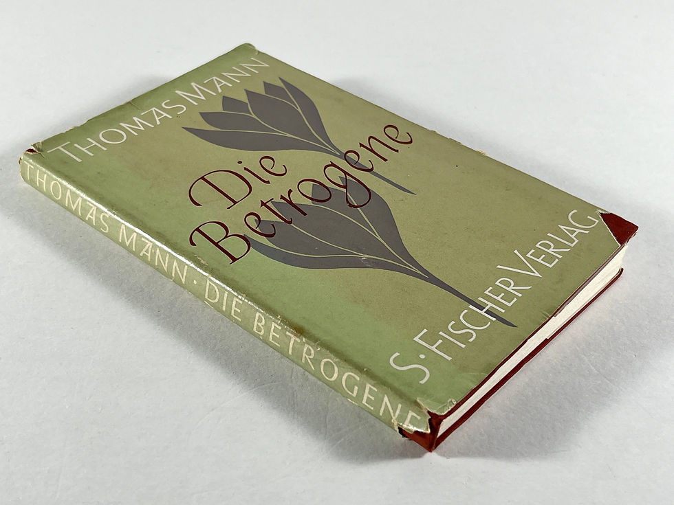 Thumbnail: Thomas Mann's novel, Die Betrogene (The Black Swan) 1953 in rare first edition with original green dust jacket