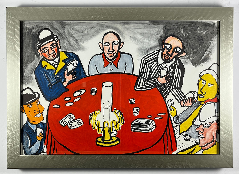 Alexander Calder - Framed Original Lithograph - Joueurs de Cartes