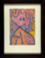 Paul Klee, Tete, fine collotype of 1946, ultra modern dark frame