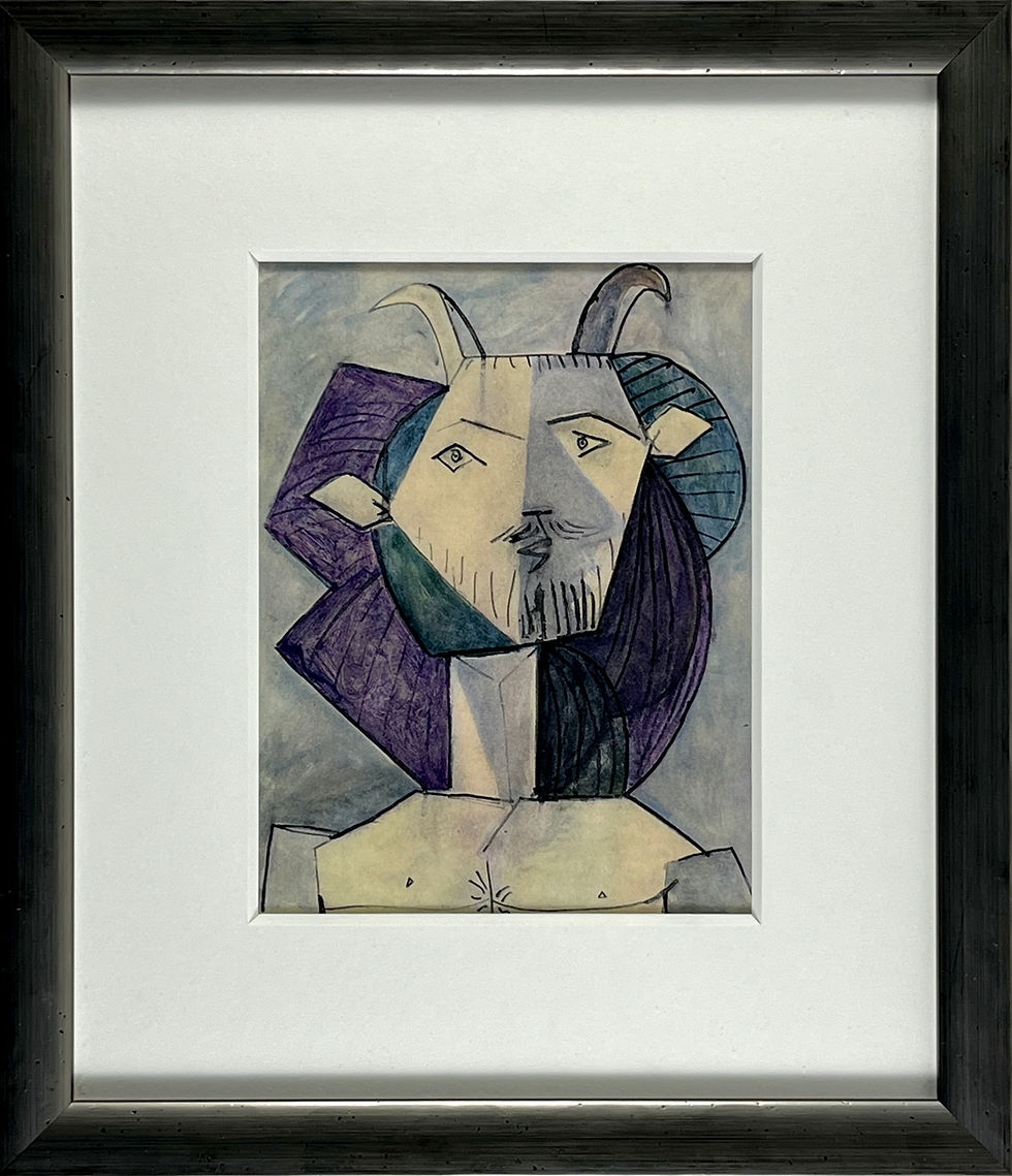 Pablo Picasso - Framed Collotype - Faun Portrait II 1948