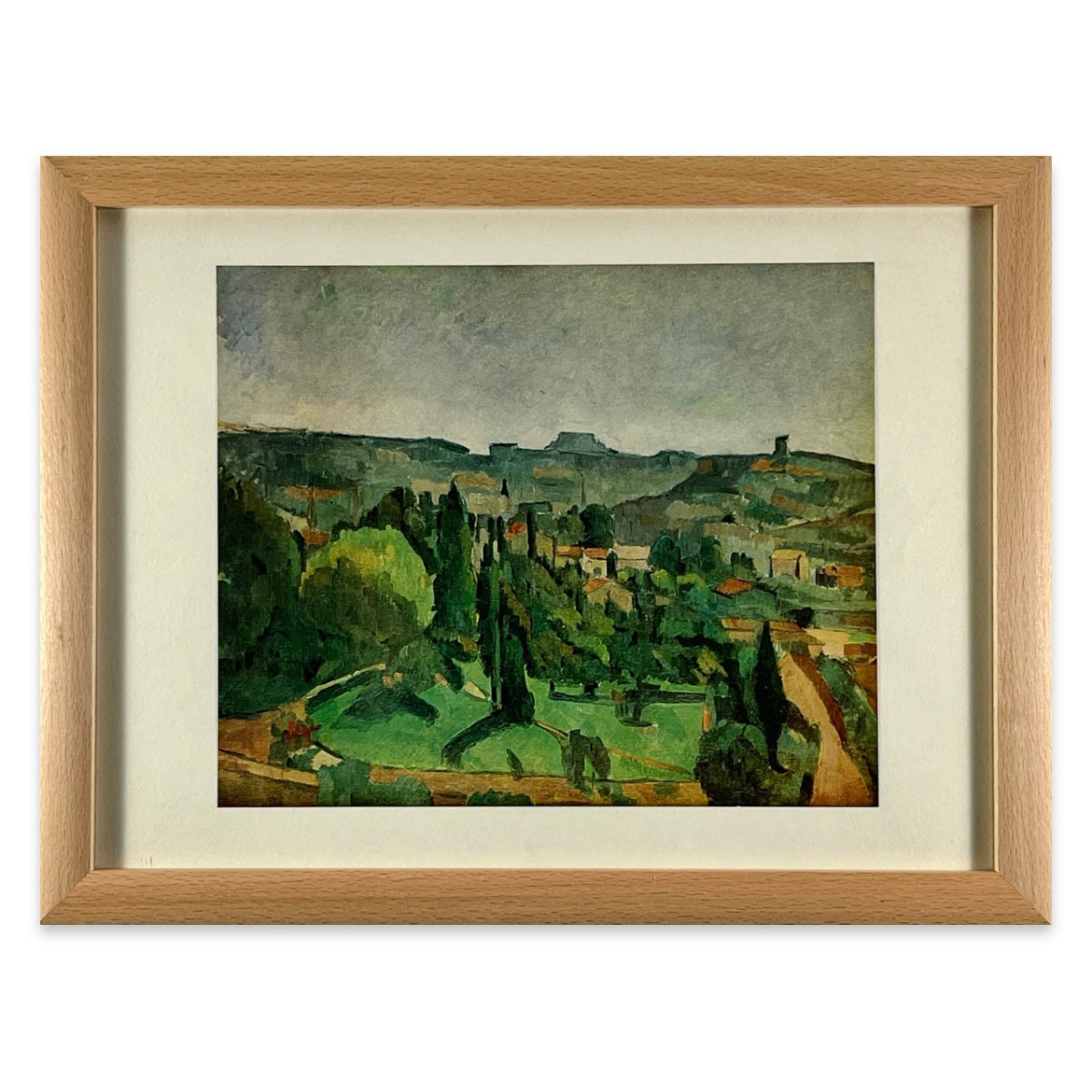 Paul Cezanne, rare collotype of Le Pilon du Roi, Vu de Bellevue, contemporary raw wood frame