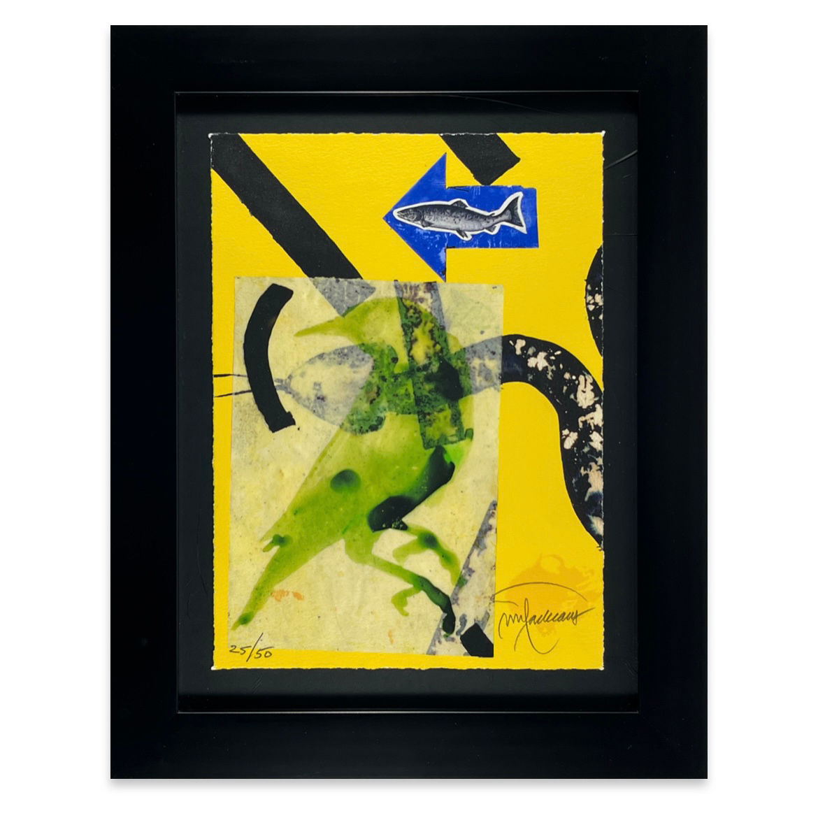 Joan Pere Viladecans, original lithograph, Adder, 2011, contemporary black frame