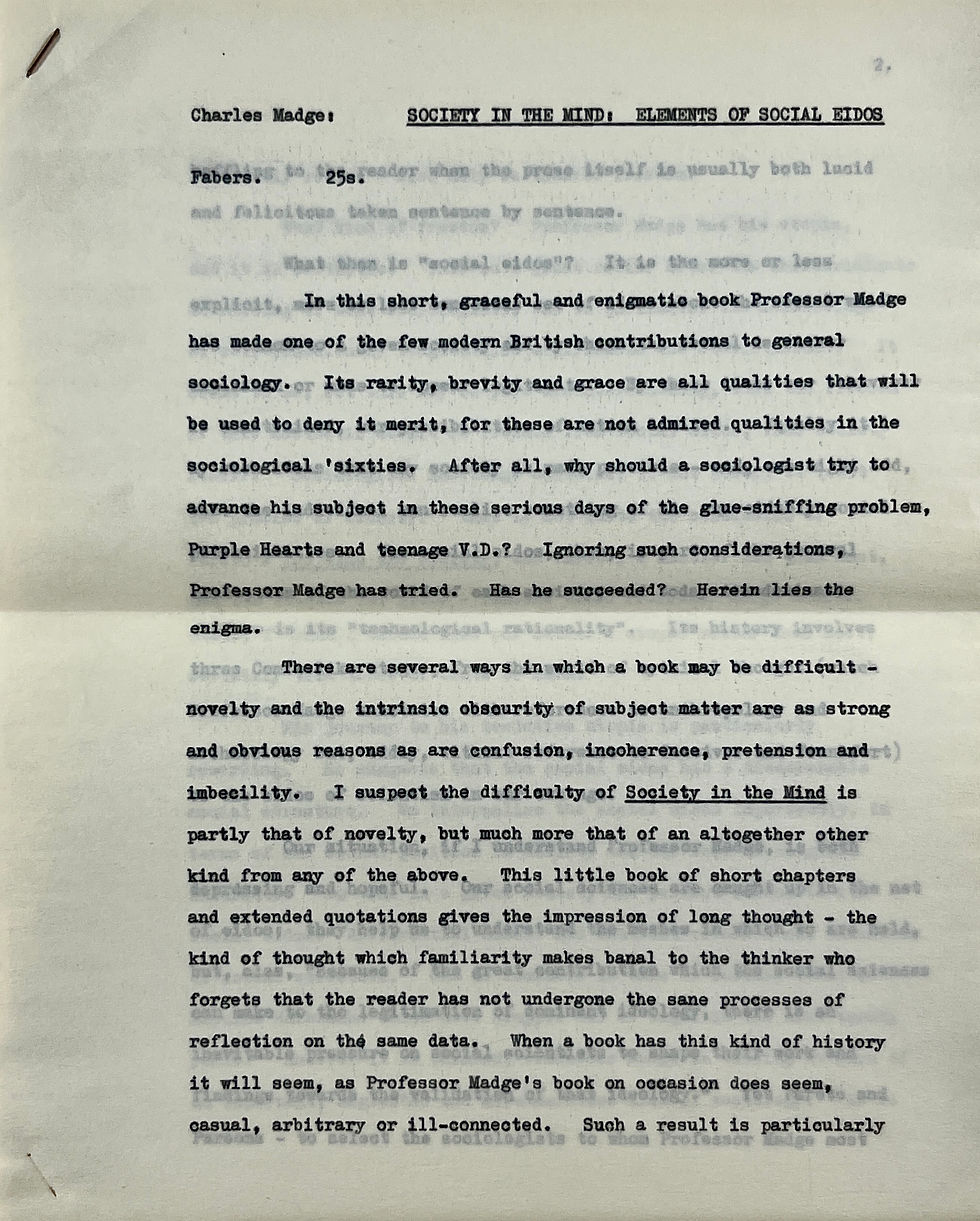 Thumbnail: accompanying notes by professor Donald Gunn MacRae with centre fold