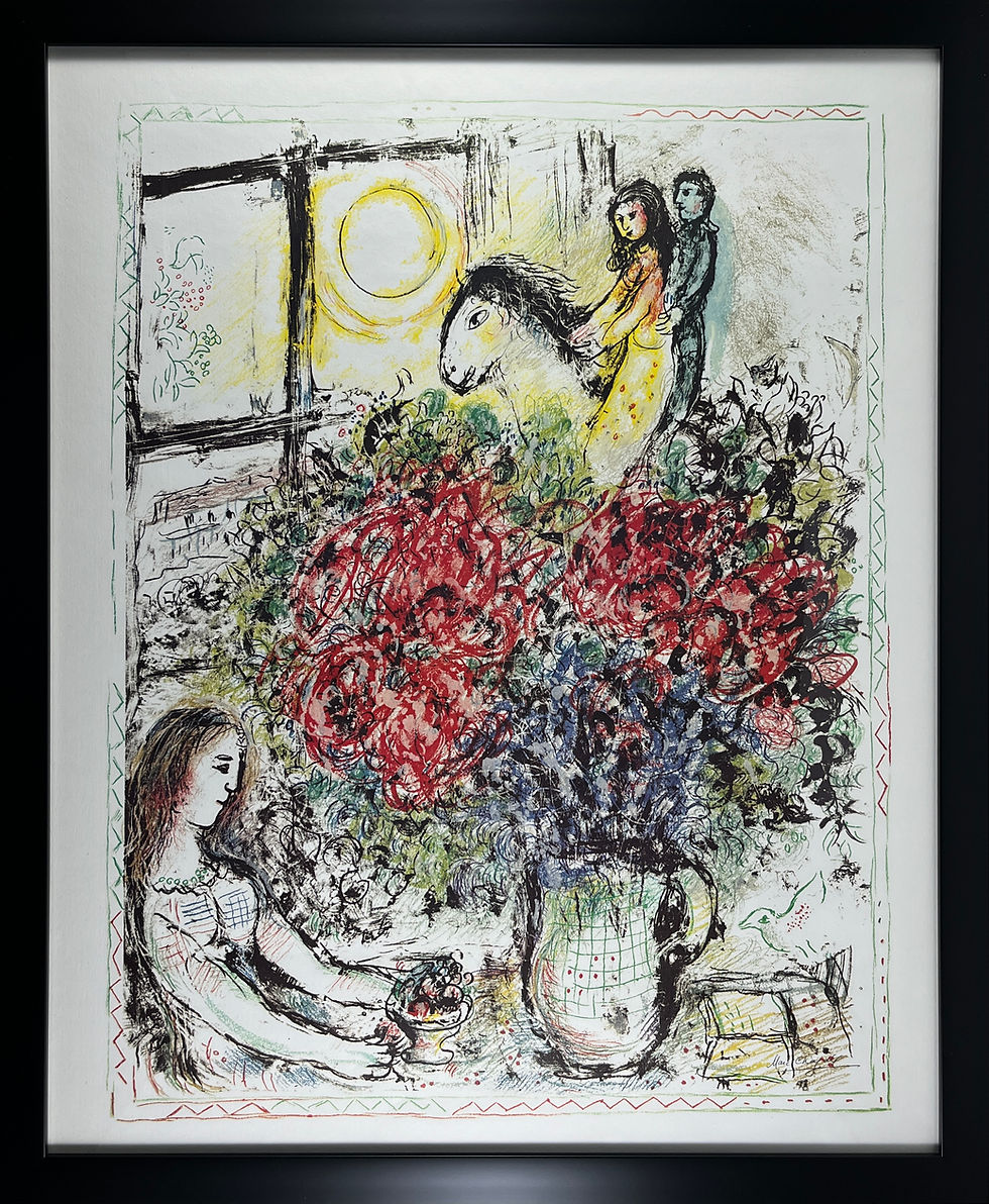 La Chevauchée in black composite gallery frame, frontal view cropped to frame