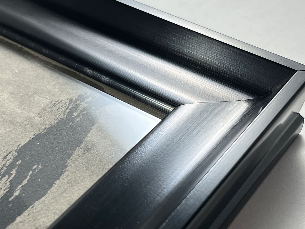 Thumbnail: framed and glazed, detail view showing corner of piece and frame