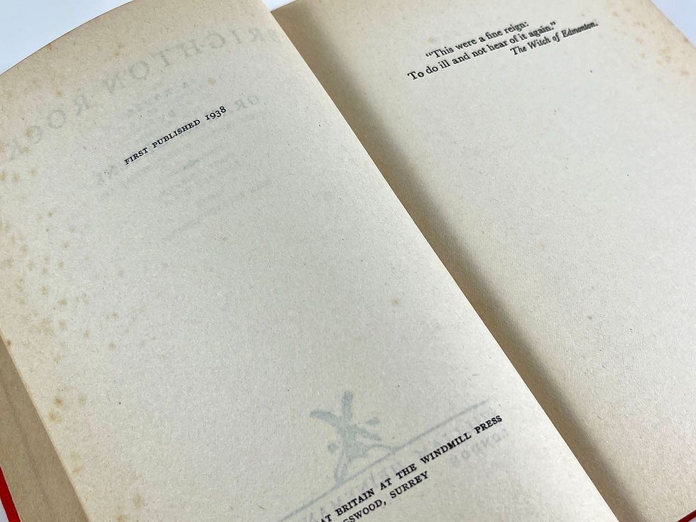 Thumbnail: Graham Greene - Brighton Rock First Printing 1938