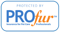 A dog walking insurance logo, showing YYJ Dog Walks is covered by Dog Walking Insurance