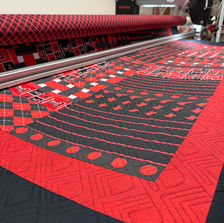 Texas Tech quilt with red, black, and white school spirit fabrics