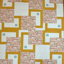 Retro Camper quilt with colorful vintage trailer fabric