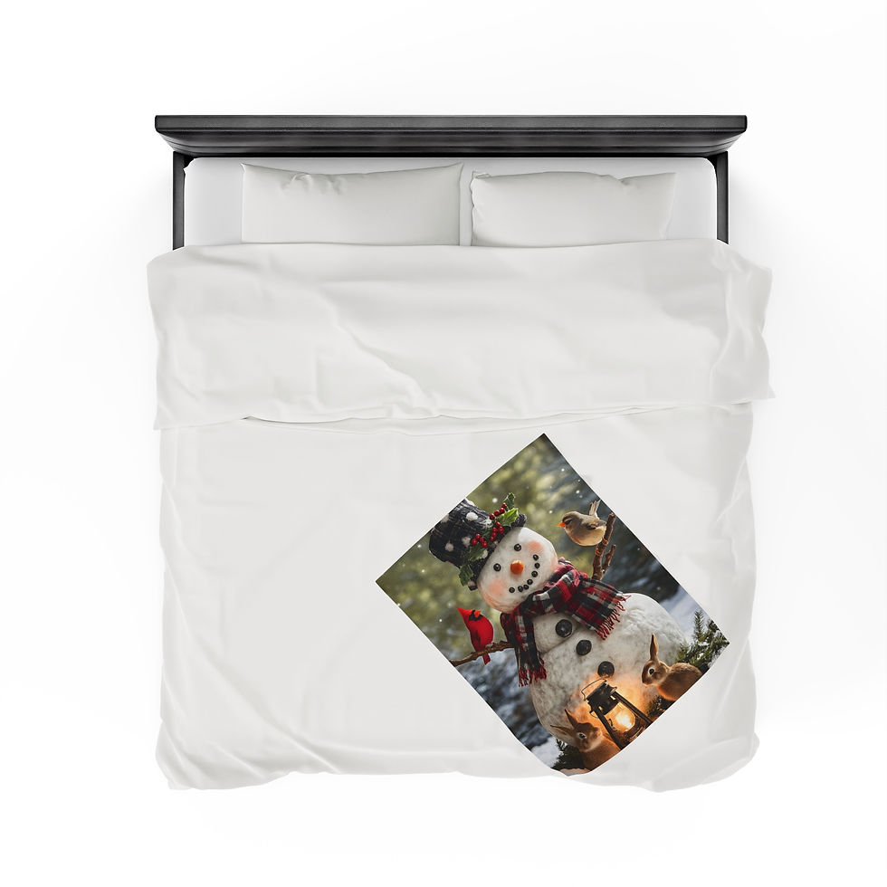 Thumbnail: Christmas Snowman Throw Blanket - Warm Fleece for Couch, Gift for Loved Ones