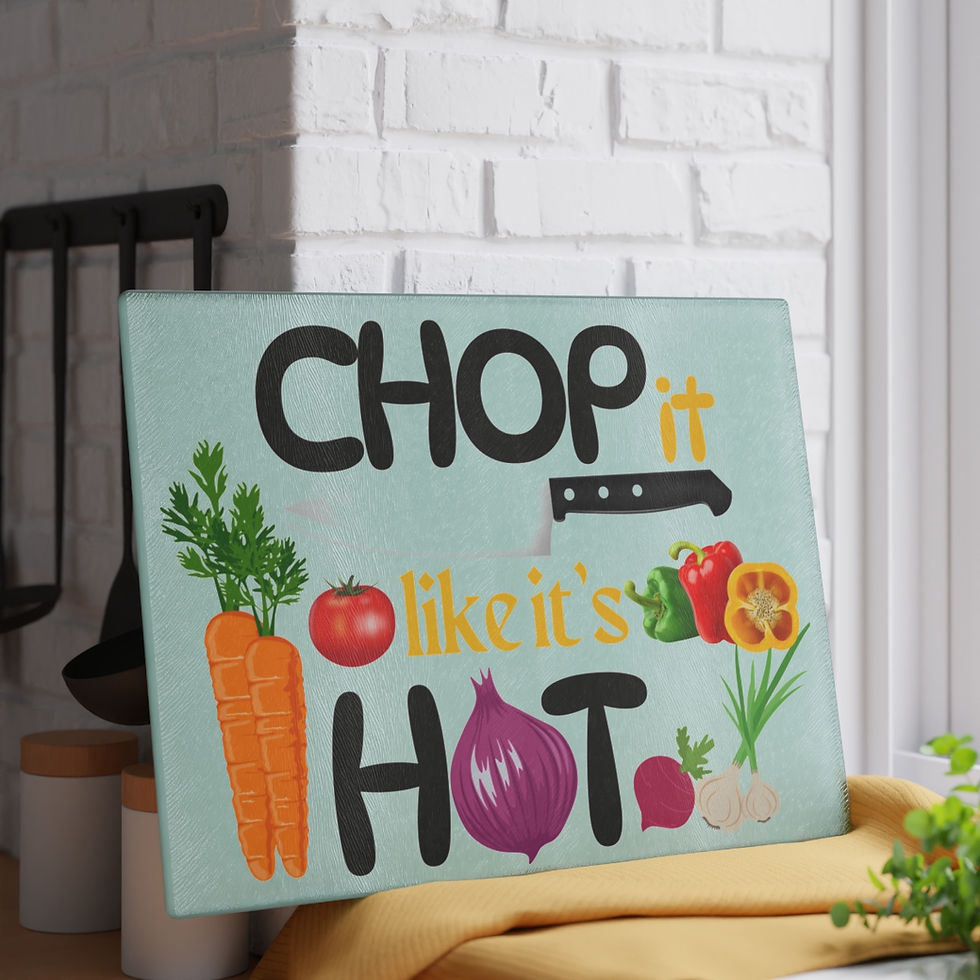 Thumbnail: Farmhouse Glass Cutting Board, "Chop It Like It's Hot," Rustic Chef Gift