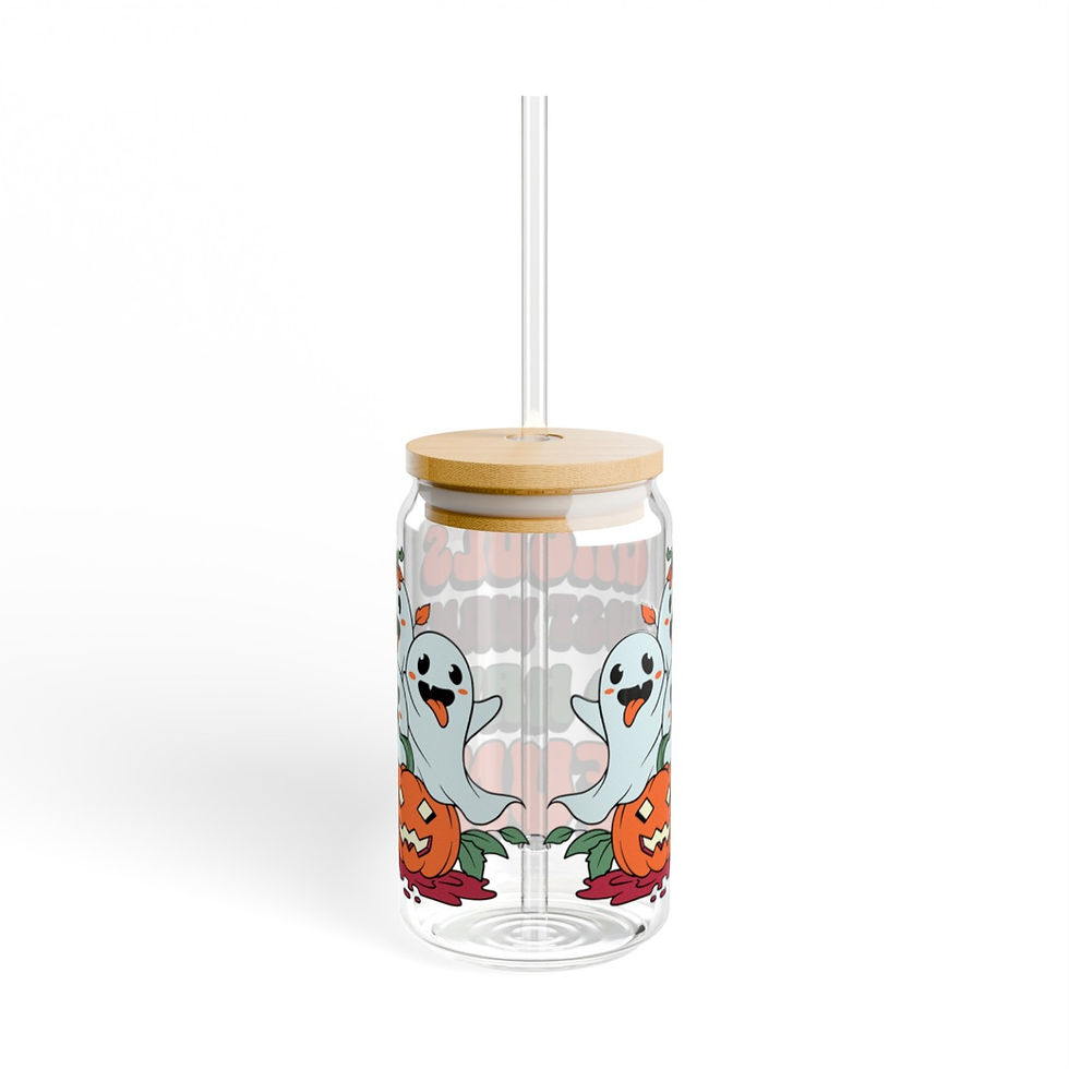 Thumbnail: Funny Spooky Halloween Tumbler - Ghost Pumpkin Iced Coffee Mug