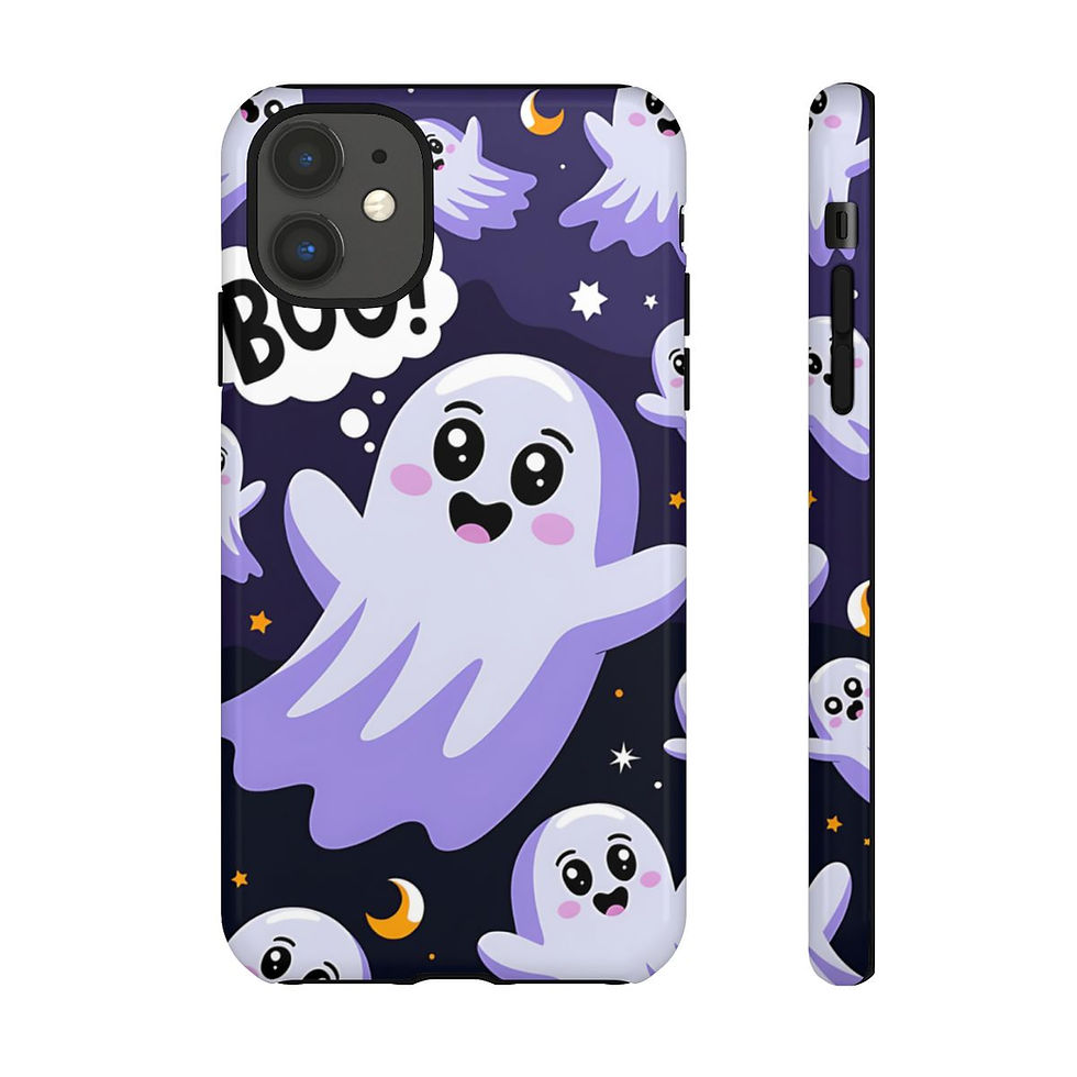 Thumbnail: Cute Ghost Boo Phone Case, Spooky Halloween Ghosts Design, Adorable Ghosts Pattern, Fun Halloween Phone Cover, Spooky Ghost