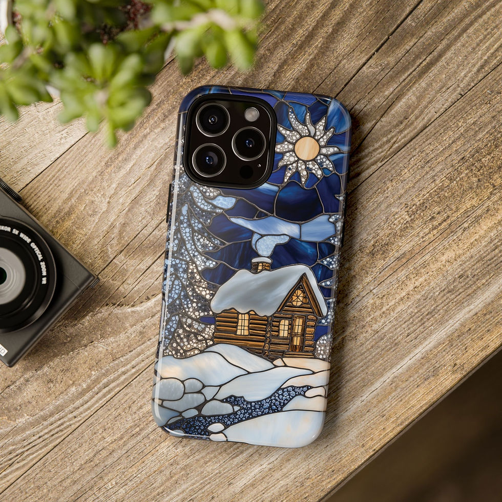 Thumbnail: Christmas Tree Faux Stained Glass Phone Case for iPhone & Samsung