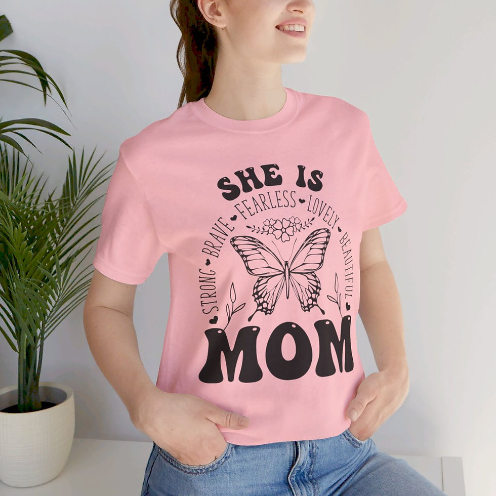 Thumbnail: Cute "She Is Mom" Mother's Day Gift Inspirational Shirt Short Sleeve Tee