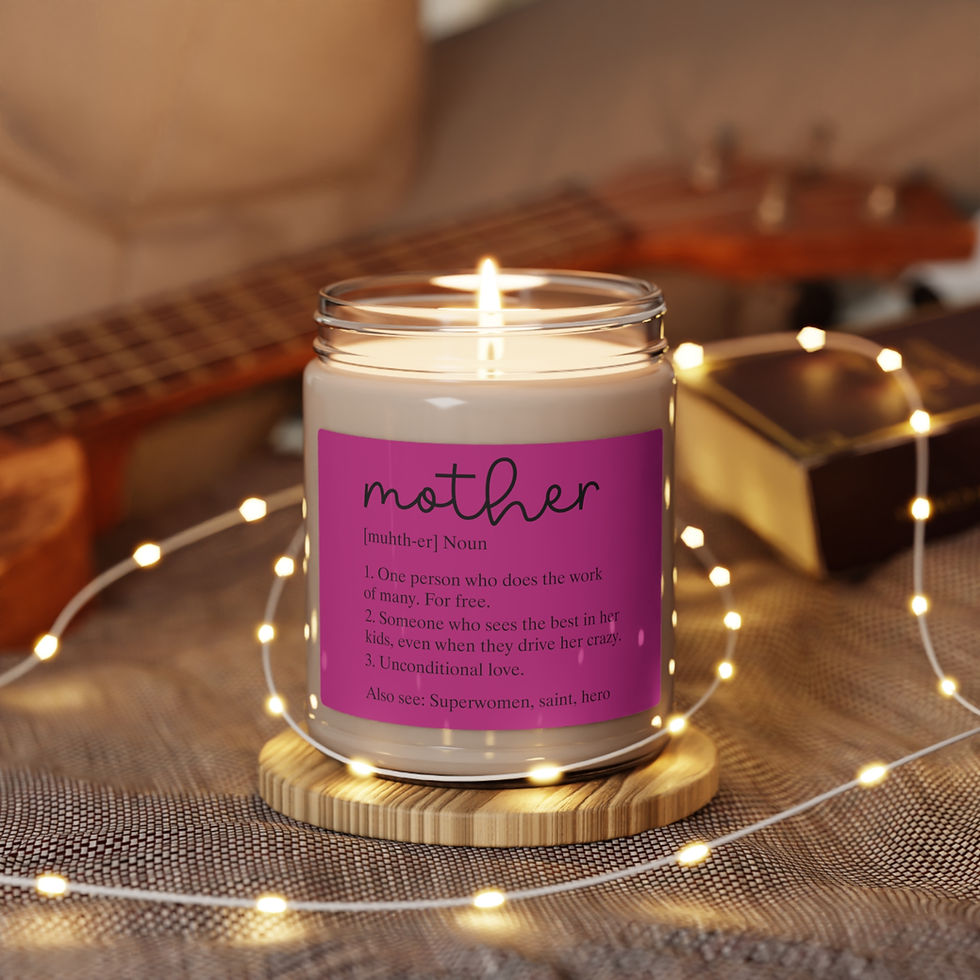 Thumbnail: Inspirational Mother Definition Scented Soy Candle, 9oz pink with black letters