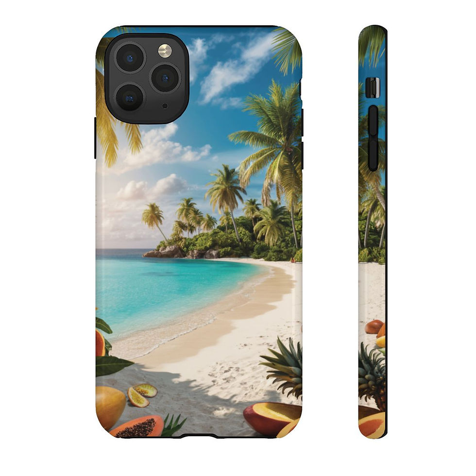 Thumbnail: Tropical Beach Paradise, Exotic Island Palm Trees and Ocean Design Phone Case