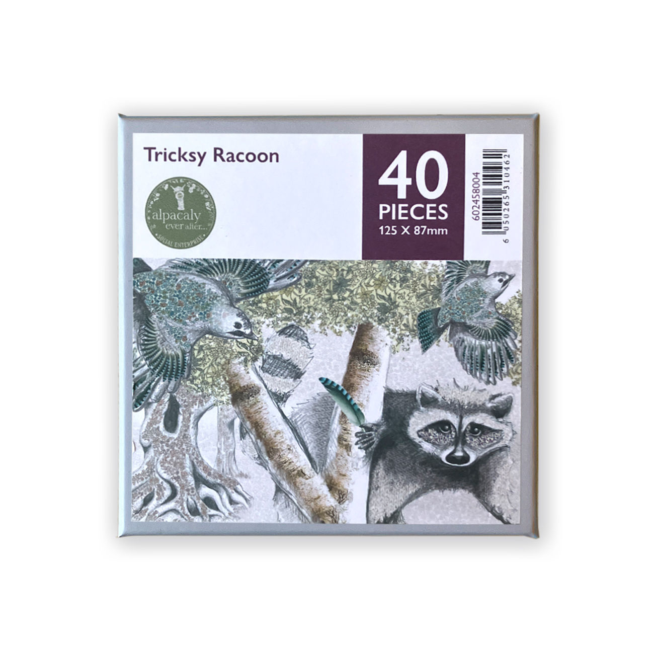 40 piece tricksy racoon micro jigsaw puzzle